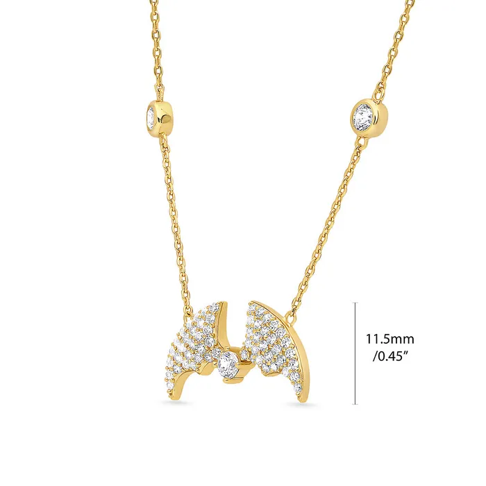 BERRICLE Bat CZ Set in Gold Flashed Sterling Silver Earrings