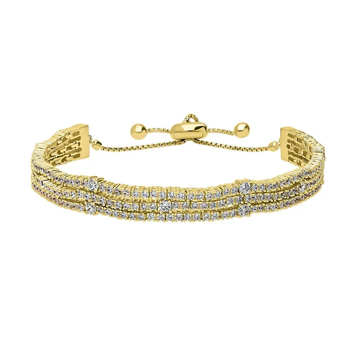 BERRICLE Bracelets Bar CZ Tennis Bracelet in Gold Flashed Sterling Silver 610 BERRICLE Bracelets Bar CZ Tennis Bracelet in Gold Flashed Sterling Silver 610