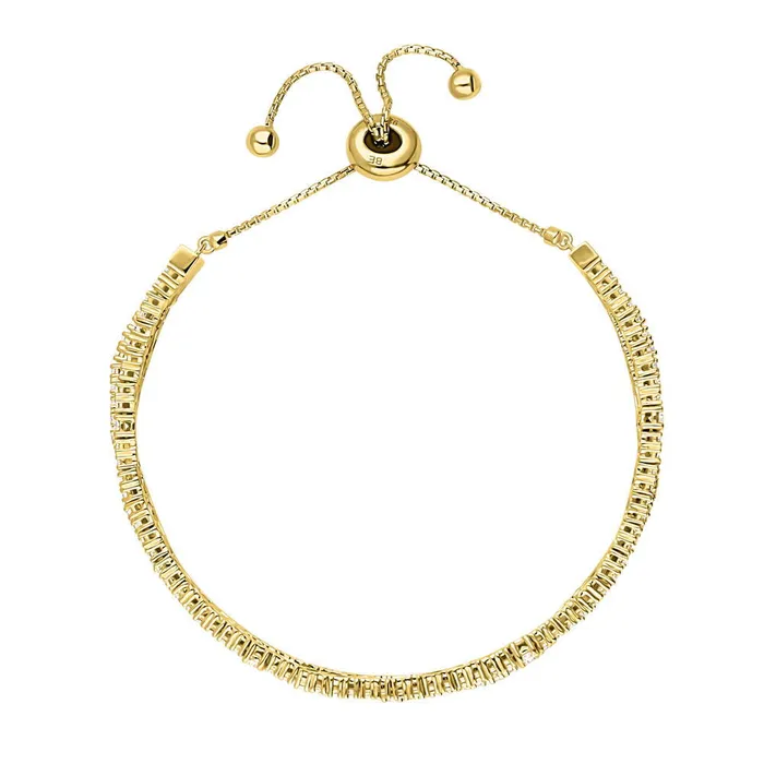 BERRICLE Bracelets Bar CZ Tennis Bracelet in Gold Flashed Sterling Silver 610