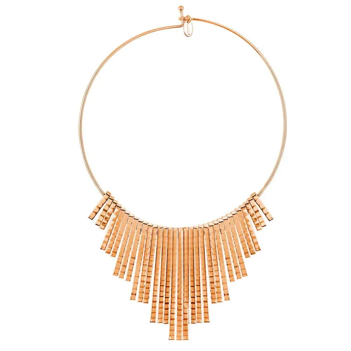 BERRICLE Earrings Fringe Choker in Rose GoldTone