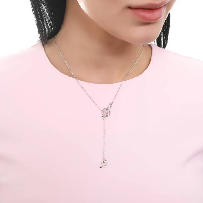BERRICLE Earrings Treble Clef Music Note Set in Sterling Silver