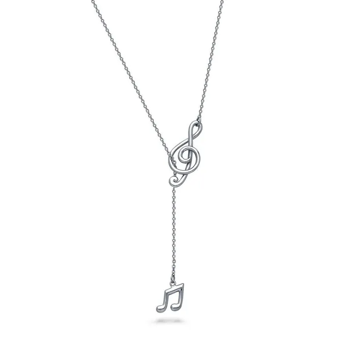 BERRICLE Earrings Treble Clef Music Note Set in Sterling Silver