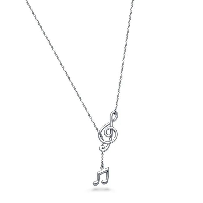 BERRICLE Earrings Treble Clef Music Note Set in Sterling Silver