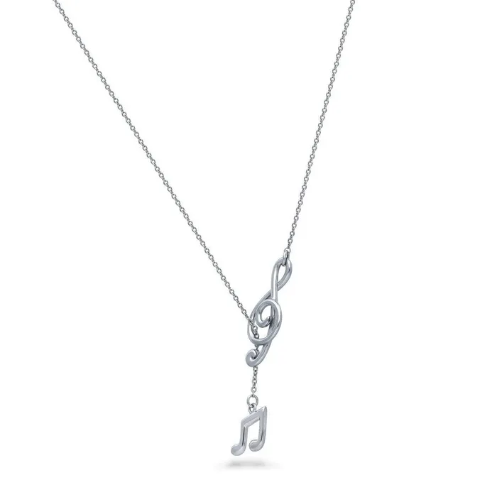BERRICLE Earrings Treble Clef Music Note Set in Sterling Silver