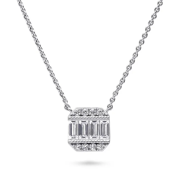 BERRICLE Earrings Vintage Inspired Art Deco CZ Set in Sterling Silver