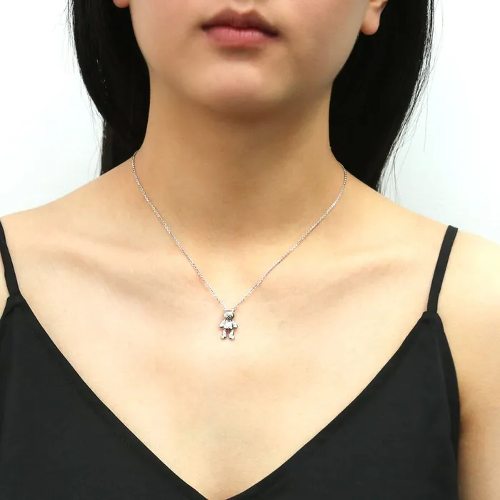 BERRICLE Necklaces Bear CZ Pendant Necklace in Sterling Silver