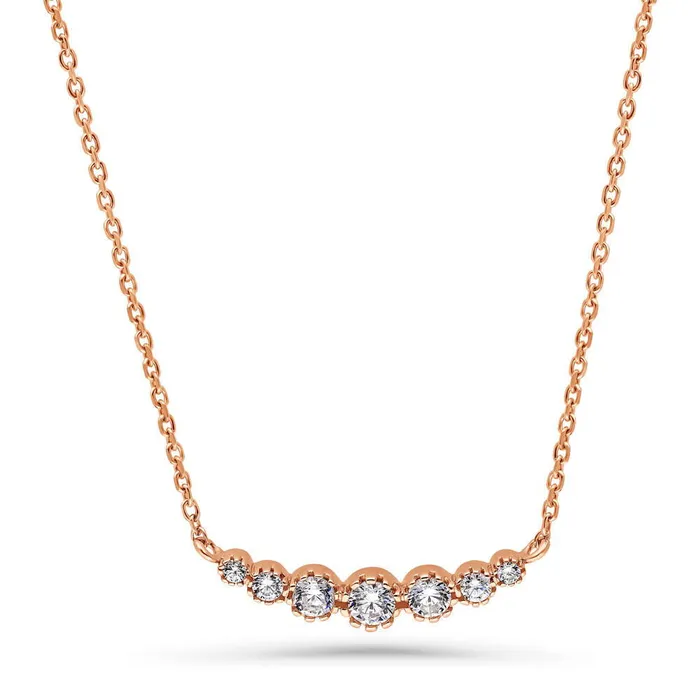 BERRICLE Necklaces Graduated Bubble CZ Necklace in Sterling Silver