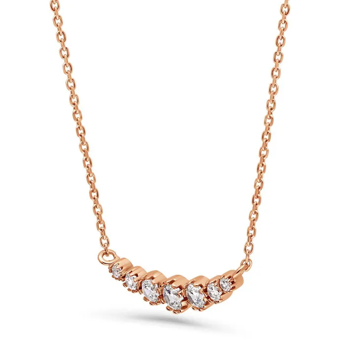 BERRICLE Necklaces Graduated Bubble CZ Necklace in Sterling Silver
