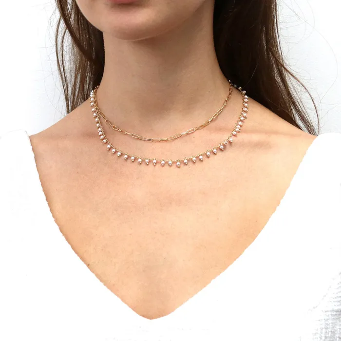 BERRICLE Necklaces Imitation Pearl Station Necklace