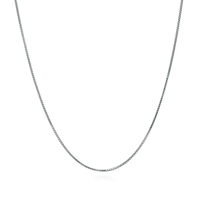 BERRICLE Necklaces Italian Box Chain Necklace in Sterling Silver