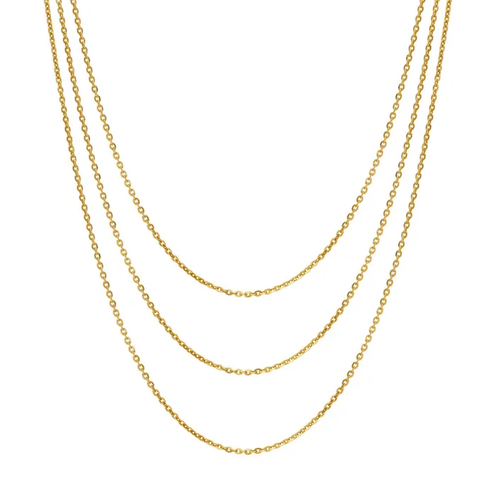 BERRICLE Necklaces Italian Rolo Chain Necklace in Sterling Silver 3 Piece