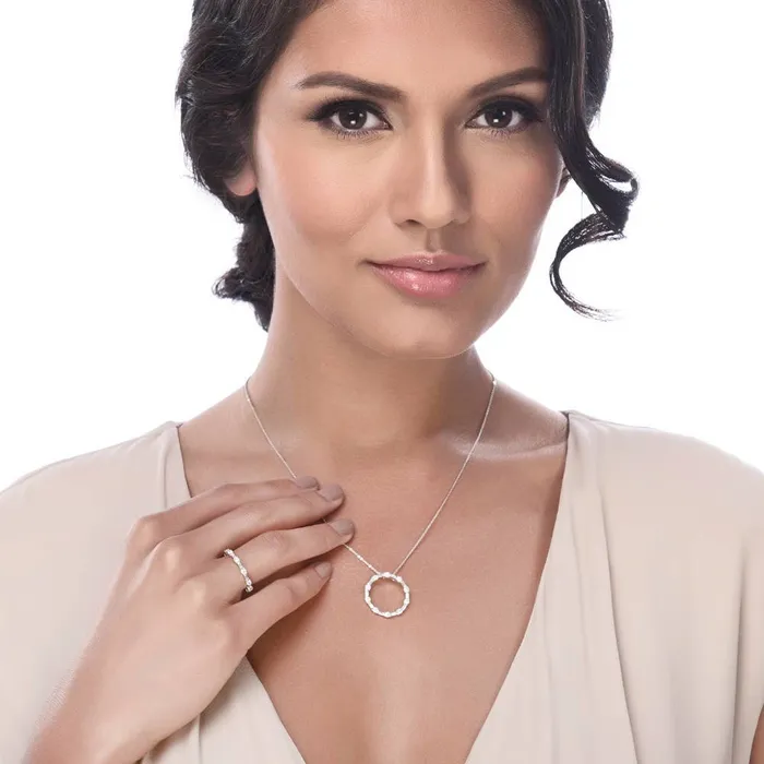 BERRICLE Open Circle CZ Necklace and Earrings in Sterling Silver Necklaces
