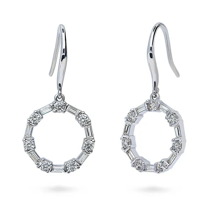 BERRICLE Open Circle CZ Necklace and Earrings in Sterling Silver Necklaces