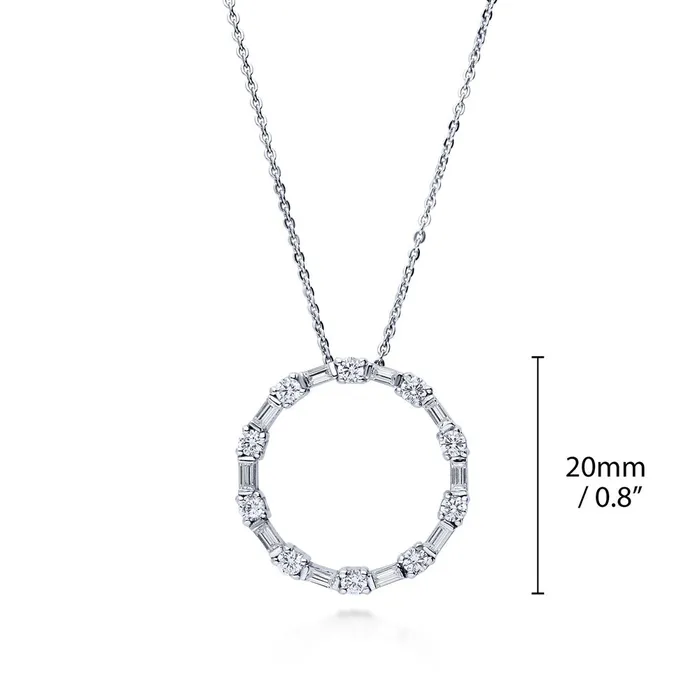 BERRICLE Open Circle CZ Necklace and Earrings in Sterling Silver Necklaces