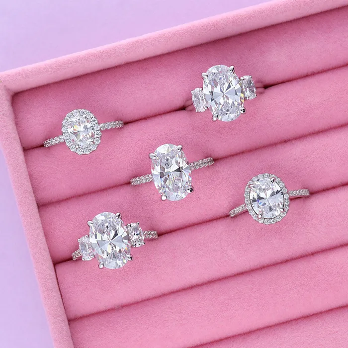 BERRICLE Rings 3Stone 55ct Oval CZ Ring in Sterling Silver