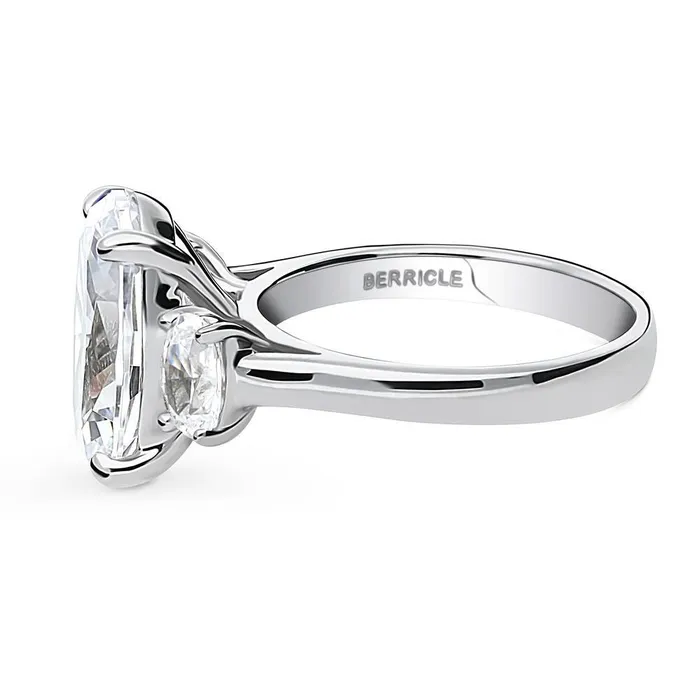 BERRICLE Rings 3Stone 55ct Oval CZ Ring in Sterling Silver