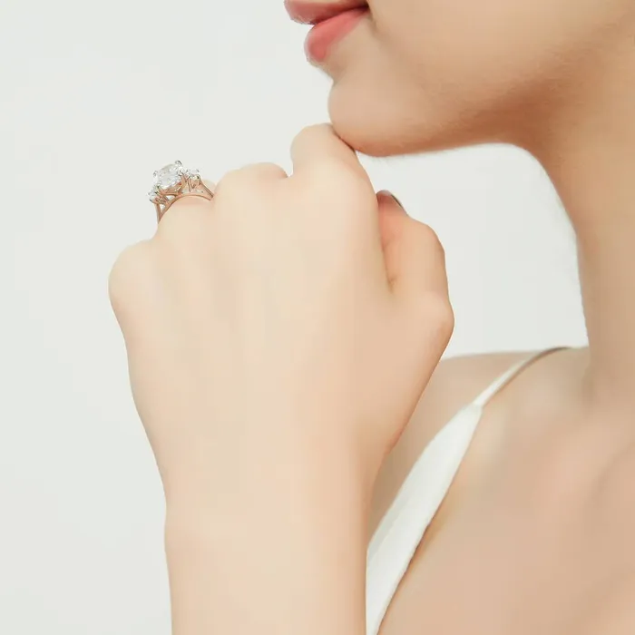 BERRICLE Rings 3Stone 55ct Oval CZ Ring in Sterling Silver