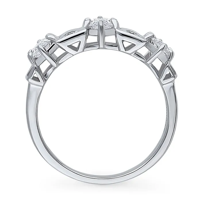 BERRICLE Rings 3Stone Art Deco Marquise CZ Ring in Sterling Silver 135ct