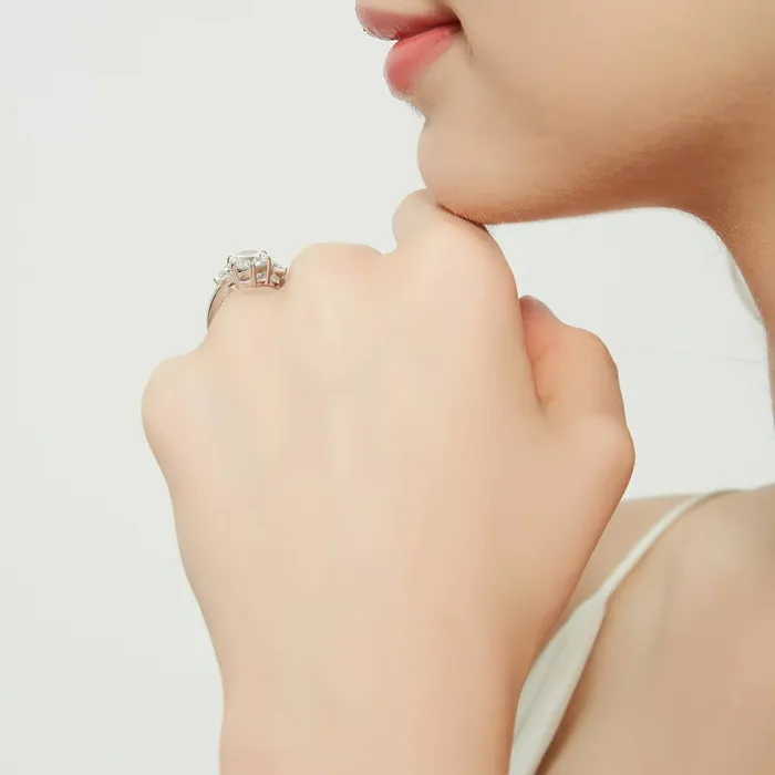 BERRICLE Rings 3Stone Flower 2ct CZ Ring Set in Sterling Silver