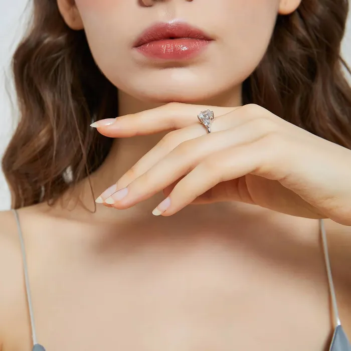 BERRICLE Rings 3Stone Flower 2ct CZ Ring Set in Sterling Silver