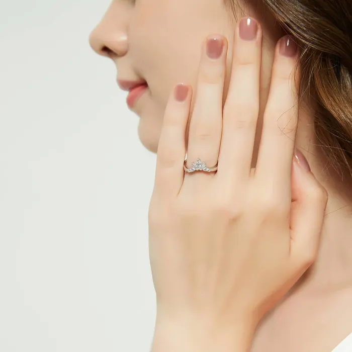 BERRICLE Rings 3Stone Flower 2ct CZ Ring Set in Sterling Silver