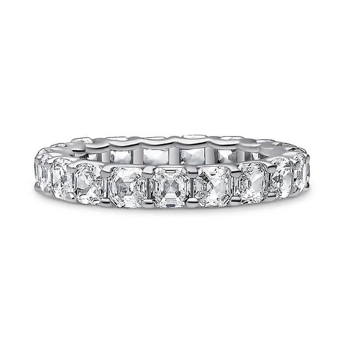BERRICLE Rings Asscher CZ Eternity Ring in Sterling Silver