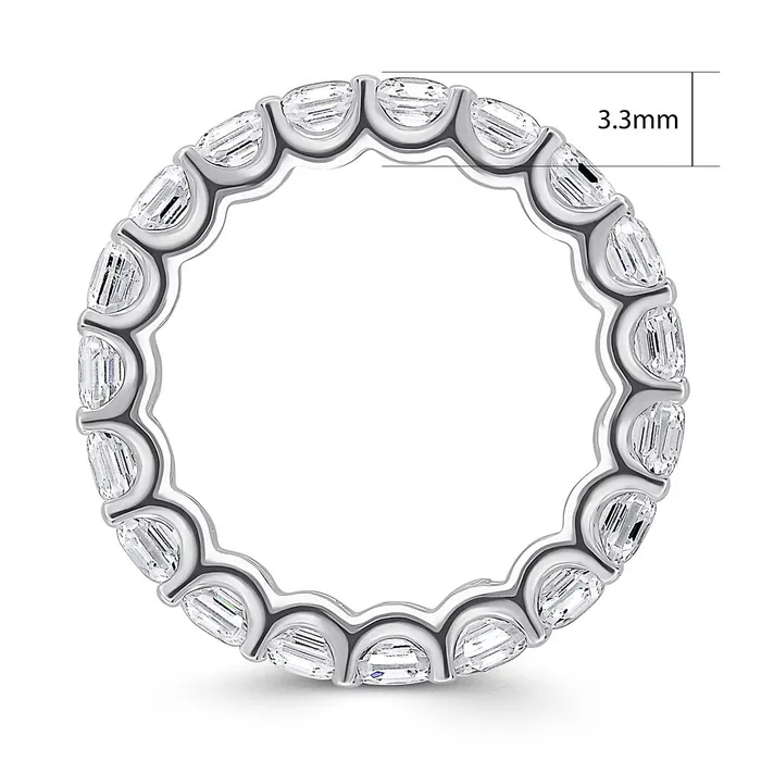 BERRICLE Rings Asscher CZ Eternity Ring in Sterling Silver