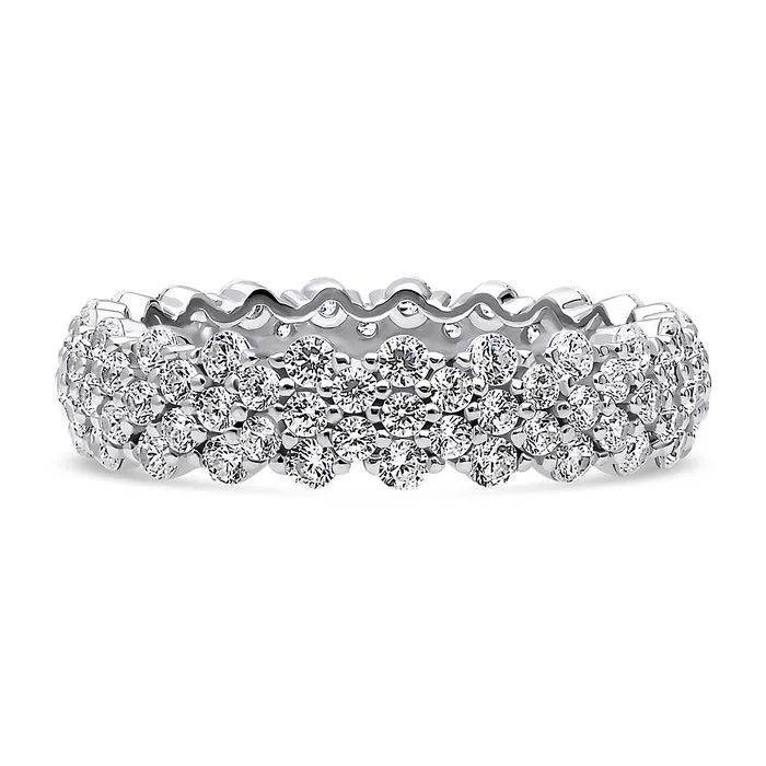 BERRICLE Rings Cluster CZ Eternity Ring in Sterling Silver