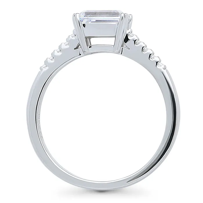 BERRICLE Rings EastWest Solitaire 1ct CZ Ring in Sterling Silver