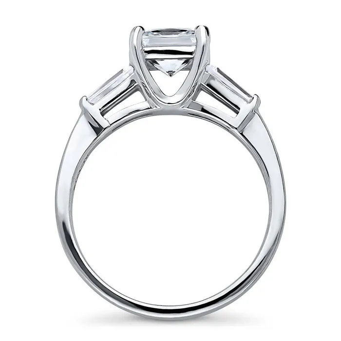 BERRICLE Rings Solitaire 12ct Princess CZ Ring in Sterling Silver