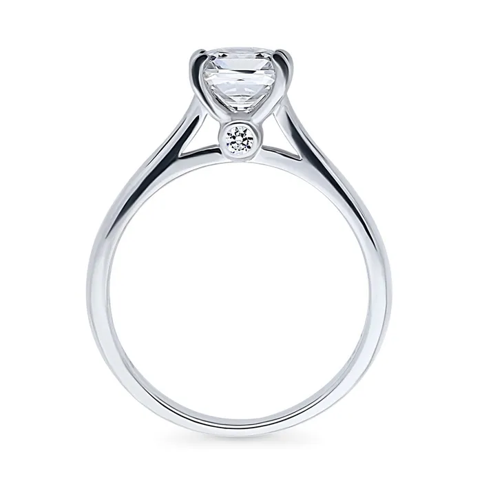 BERRICLE Rings Solitaire 12ct Princess CZ Ring in Sterling Silver
