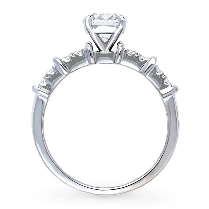BERRICLE Rings Solitaire 1ct CZ Ring in Sterling Silver
