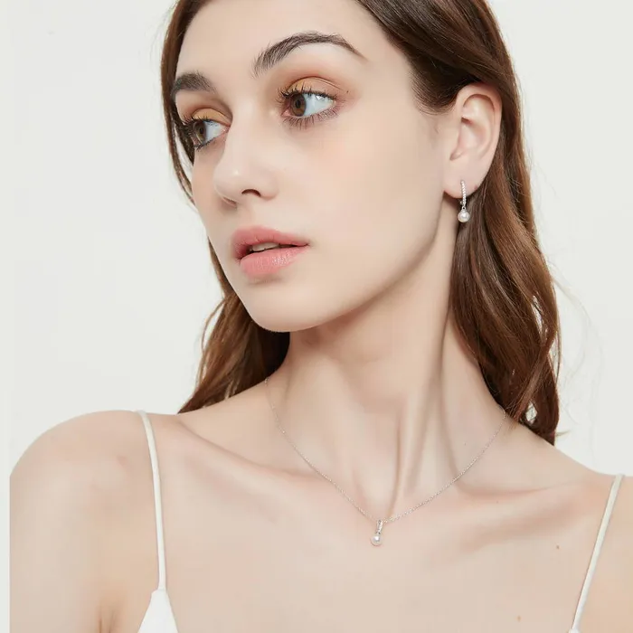 BERRICLE Solitaire Imitation Pearl Leverback Earrings in Sterling Silver Earrings