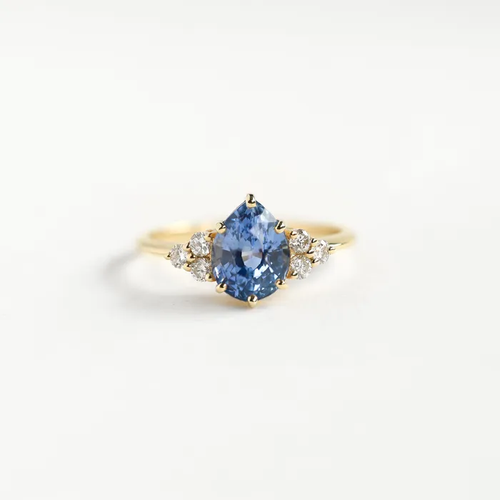 Blue pear sapphire engagement ring Capucinne Rings Blue pear sapphire engagement ring Capucinne Rings