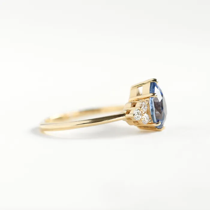 Blue pear sapphire engagement ring Capucinne Rings Blue pear sapphire engagement ring Capucinne Rings