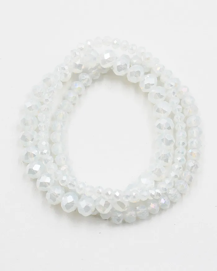 Bracelets 072922 Triple Layered Faceted Crystal Bracelet