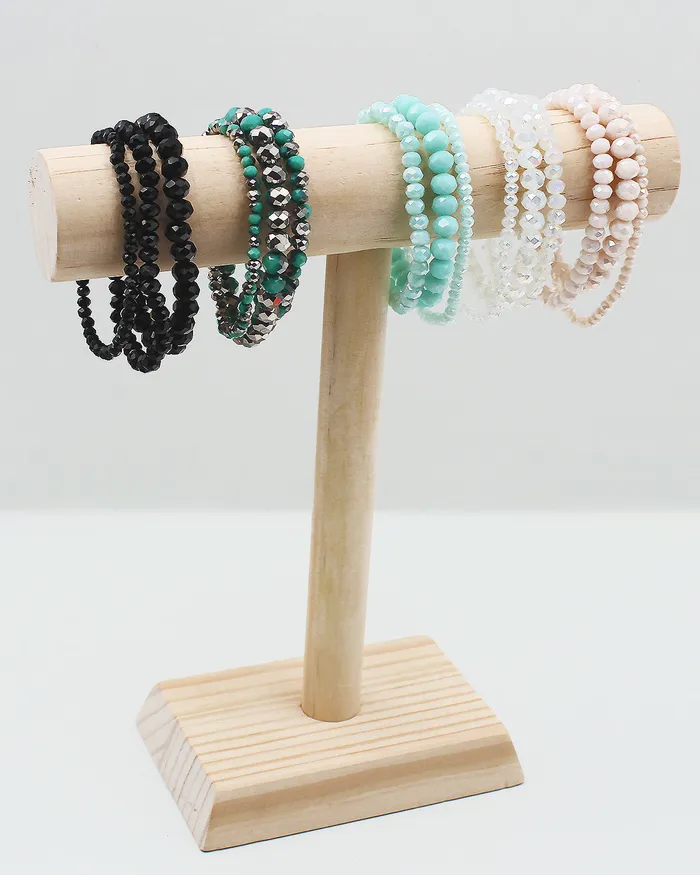Bracelets 072922 Triple Layered Faceted Crystal Bracelet Bracelets 072922 Triple Layered Faceted Crystal Bracelet