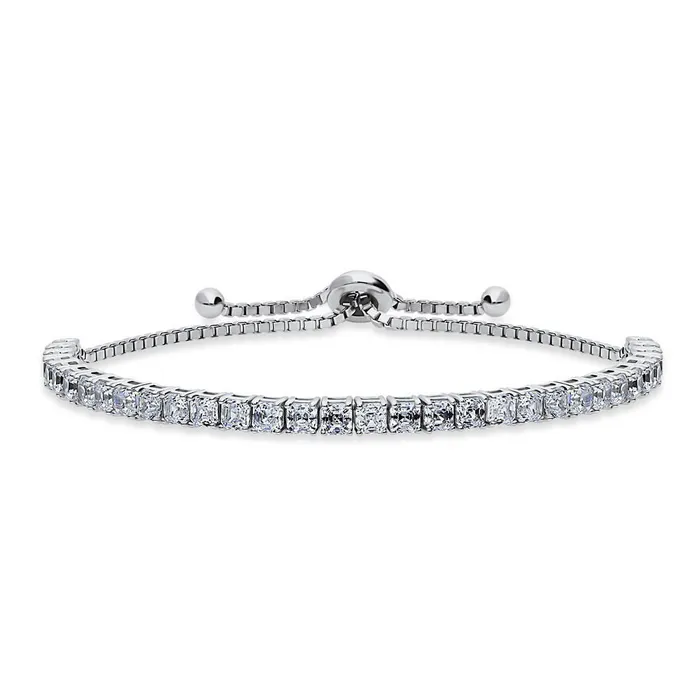 Bracelets BERRICLE Asscher CZ Tennis Bracelet in Sterling Silver 49