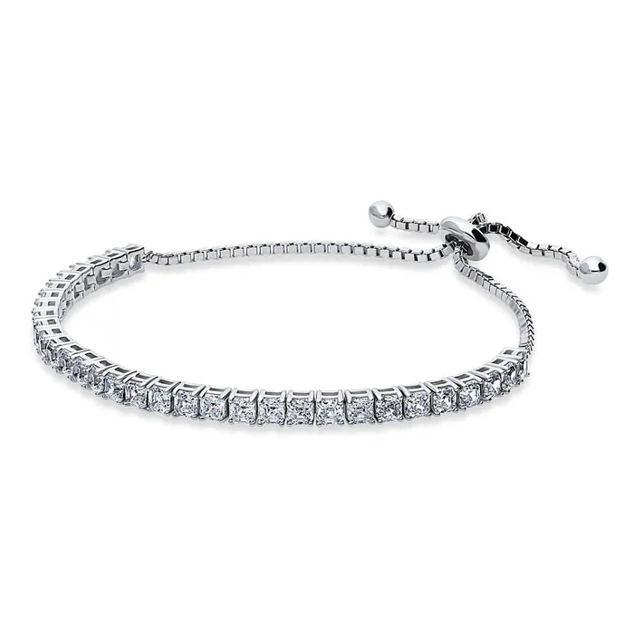 Bracelets BERRICLE Asscher CZ Tennis Bracelet in Sterling Silver 49