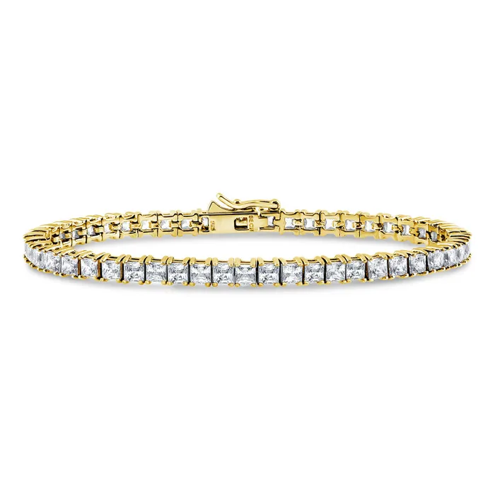 Bracelets BERRICLE Princess CZ Tennis Bracelet in Gold Flashed Sterling Silver