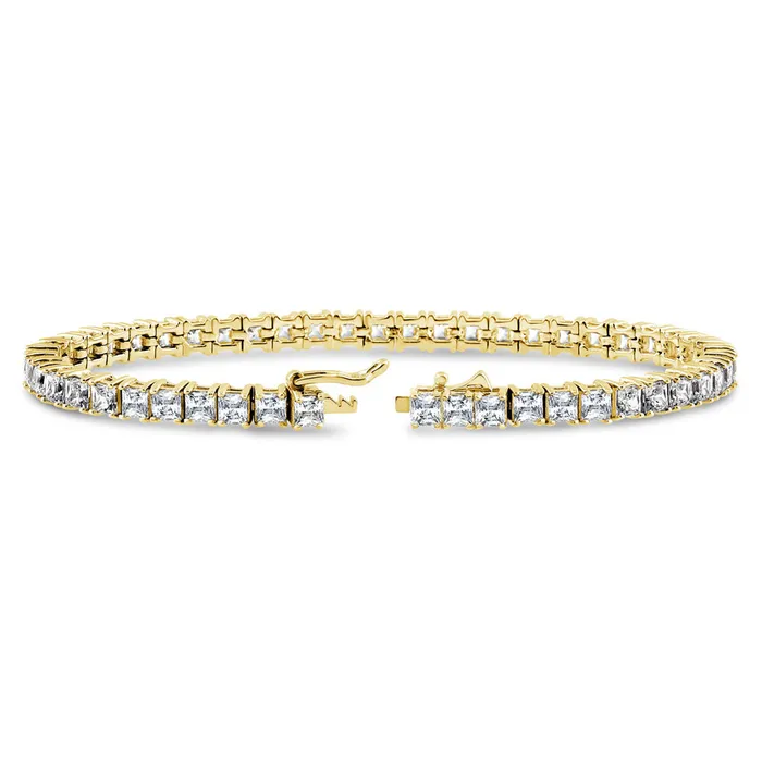 Bracelets BERRICLE Princess CZ Tennis Bracelet in Gold Flashed Sterling Silver