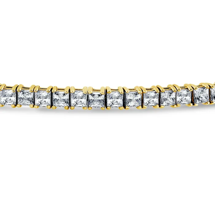 Bracelets BERRICLE Princess CZ Tennis Bracelet in Gold Flashed Sterling Silver