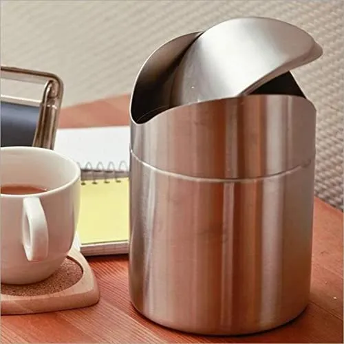 Bracelets Dropshipped via Social Commerce Network BAZPUR MARTStainless Steel Ashtray Desktop Mini Trash Can Silver