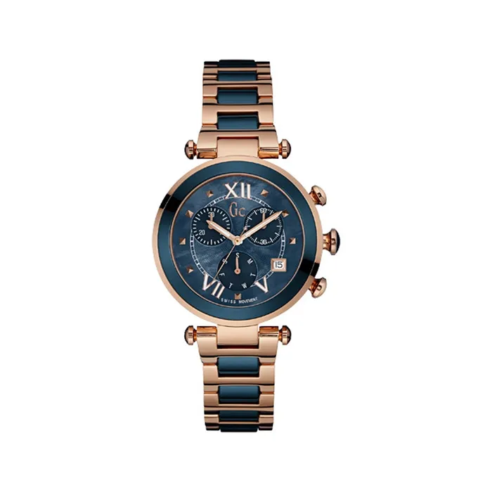 Bracelets Gc Gc Ladies Watch IP Rose Gold With Blue Dial Metal Bracelet
