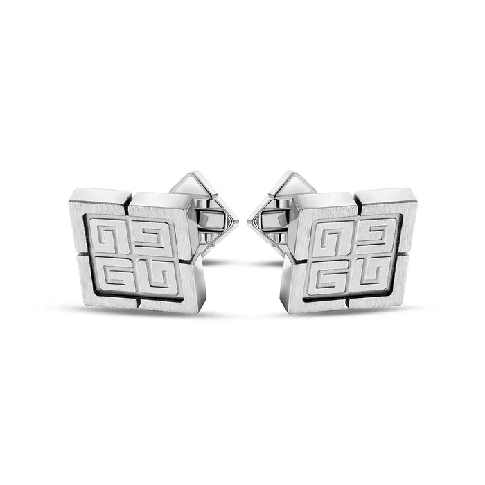 Bracelets Guy Laroche Guy Laroche Charlie Gents Stainless Steel Silver Cufflinks