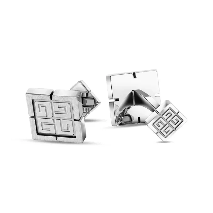 Bracelets Guy Laroche Guy Laroche Charlie Gents Stainless Steel Silver Cufflinks