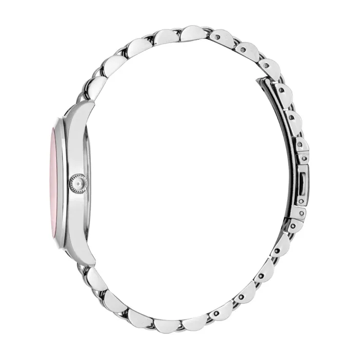 Bracelets Just Cavalli Just Cavalli Womens Silver Watch with Light Pink Dial and Stainless Steel Bracelet