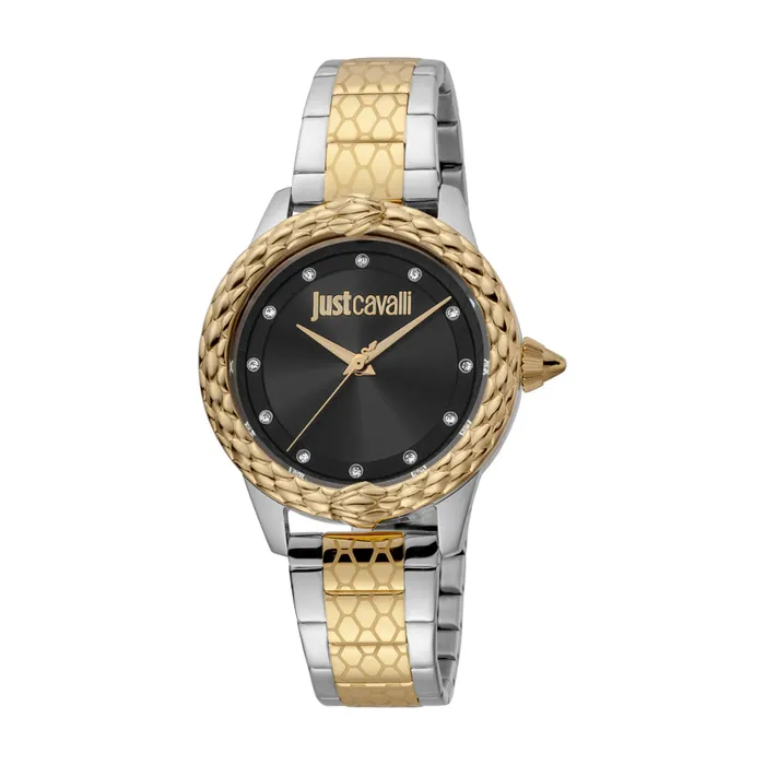 Bracelets Just Cavalli Just Cavalli Women Watch Two Tone Silver Gold Color Case Black Dial Two Tone Silver Gold Color Stainless Steel Metal Bracelet Bracelets Just Cavalli Just Cavalli Women Watch Two Tone Silver Gold Color Case Black Dial Two Tone Silver Gold Color Stainless Steel Metal Bracelet