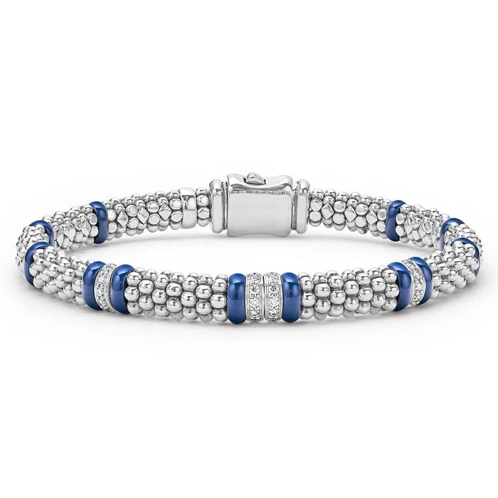 Bracelets LAGOS Blue Caviar Ultramarine Four Station Diamond Caviar Bracelet 6mm Bracelets LAGOS Blue Caviar Ultramarine Four Station Diamond Caviar Bracelet 6mm