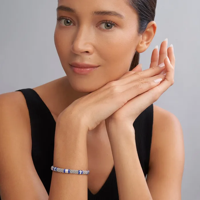 Bracelets LAGOS Blue Caviar Ultramarine Four Station Diamond Caviar Bracelet 6mm Bracelets LAGOS Blue Caviar Ultramarine Four Station Diamond Caviar Bracelet 6mm